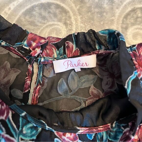 Parker 
PERLA LONG-SLEEVE FLORAL MINI DRESS IN MULTI - Picture 3 of 4